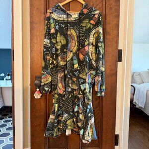 Farm Rio Araras Coloridas Hoodie Sweatshirt Dress - XS